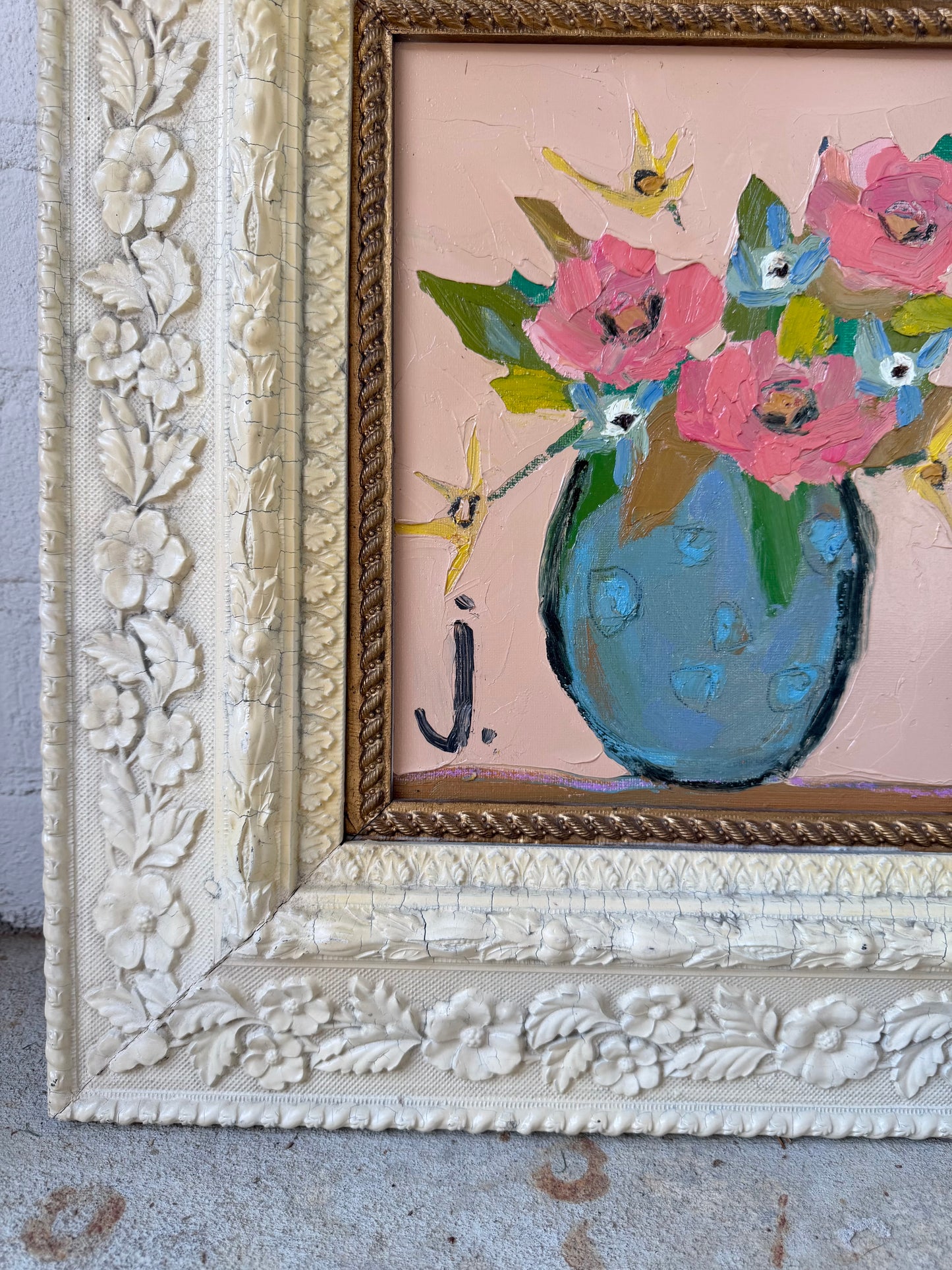 Floral Detail Vintage Framed Art