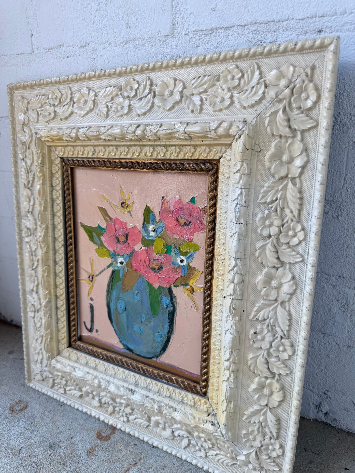 Floral Detail Vintage Framed Art