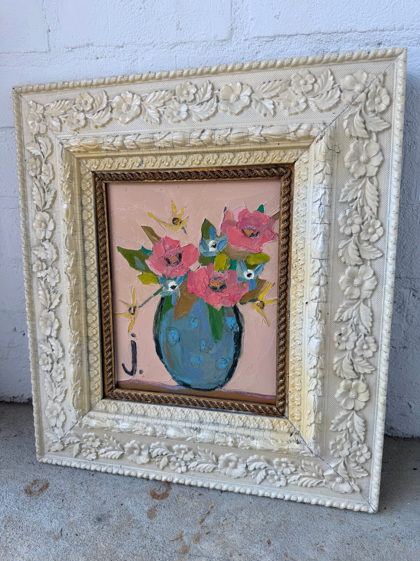 Floral Detail Vintage Framed Art