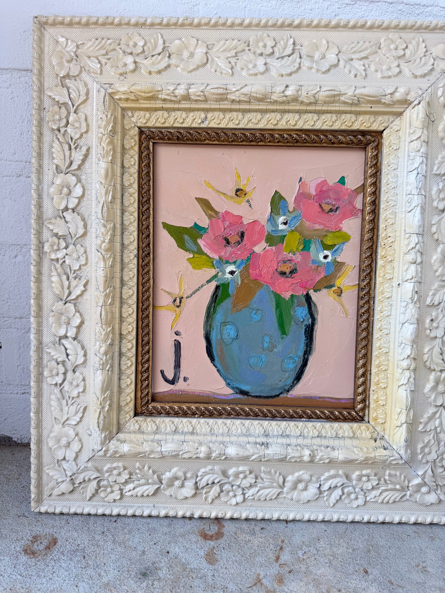 Floral Detail Vintage Framed Art